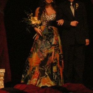 Multicolor prom gown